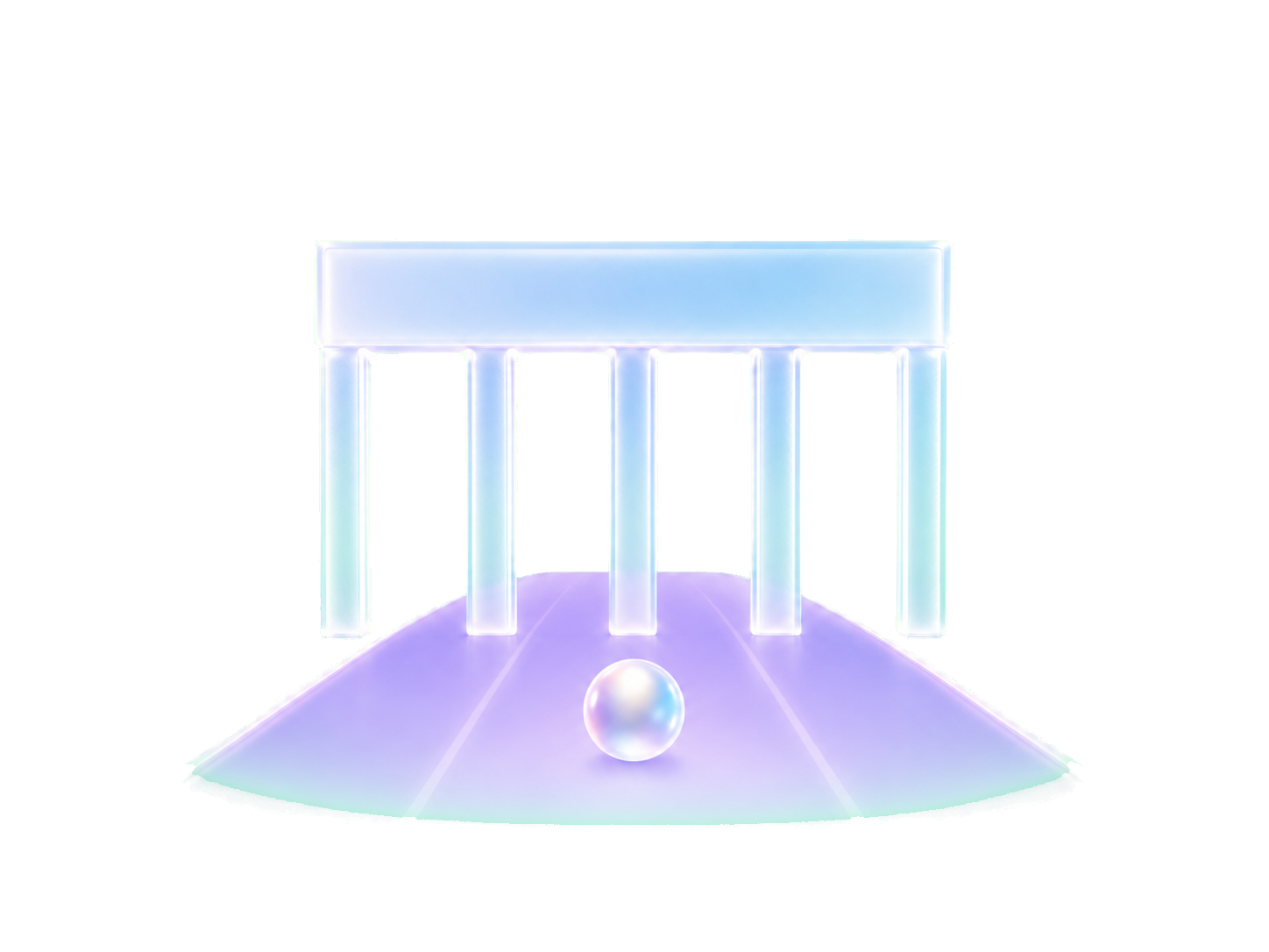 Glass gate, track, and rolling ball from Math Wall